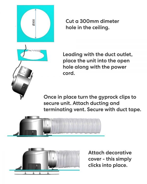 hybrid ceiling exhaust fan installation