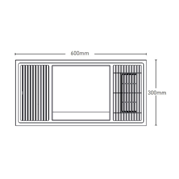 Mercator Mercury 3-in-1 Exhaust Fan with LED Light Dimensions