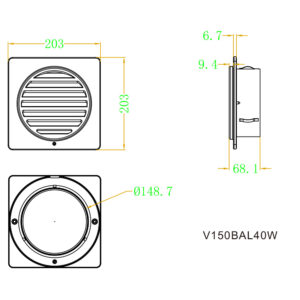 bal40 wall vent dimensions