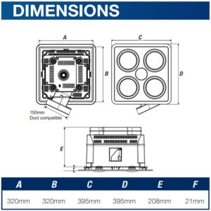 ventair heatforce 3-in-1 dimensions